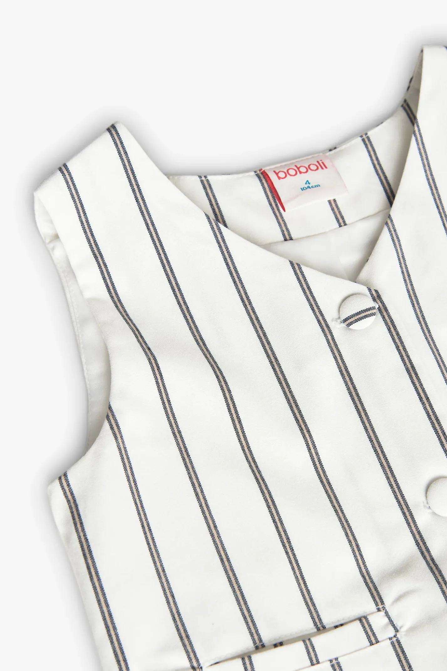 Gilet a maglia per bambina a righe bianche e nere