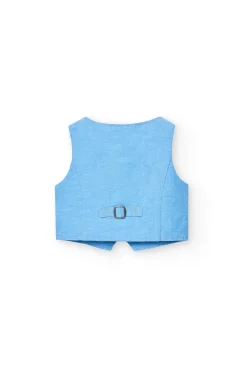 Gilet di lino per bambino in colore azzurro.