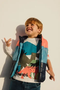 Gilet reversibile per bambino in colore blu navy