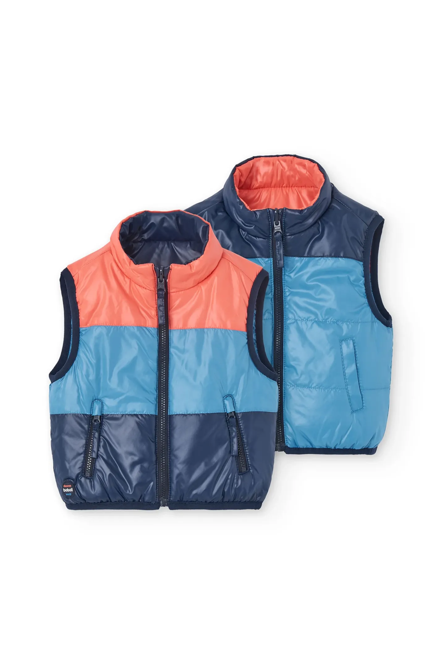Gilet reversibile per bambino in colore blu navy