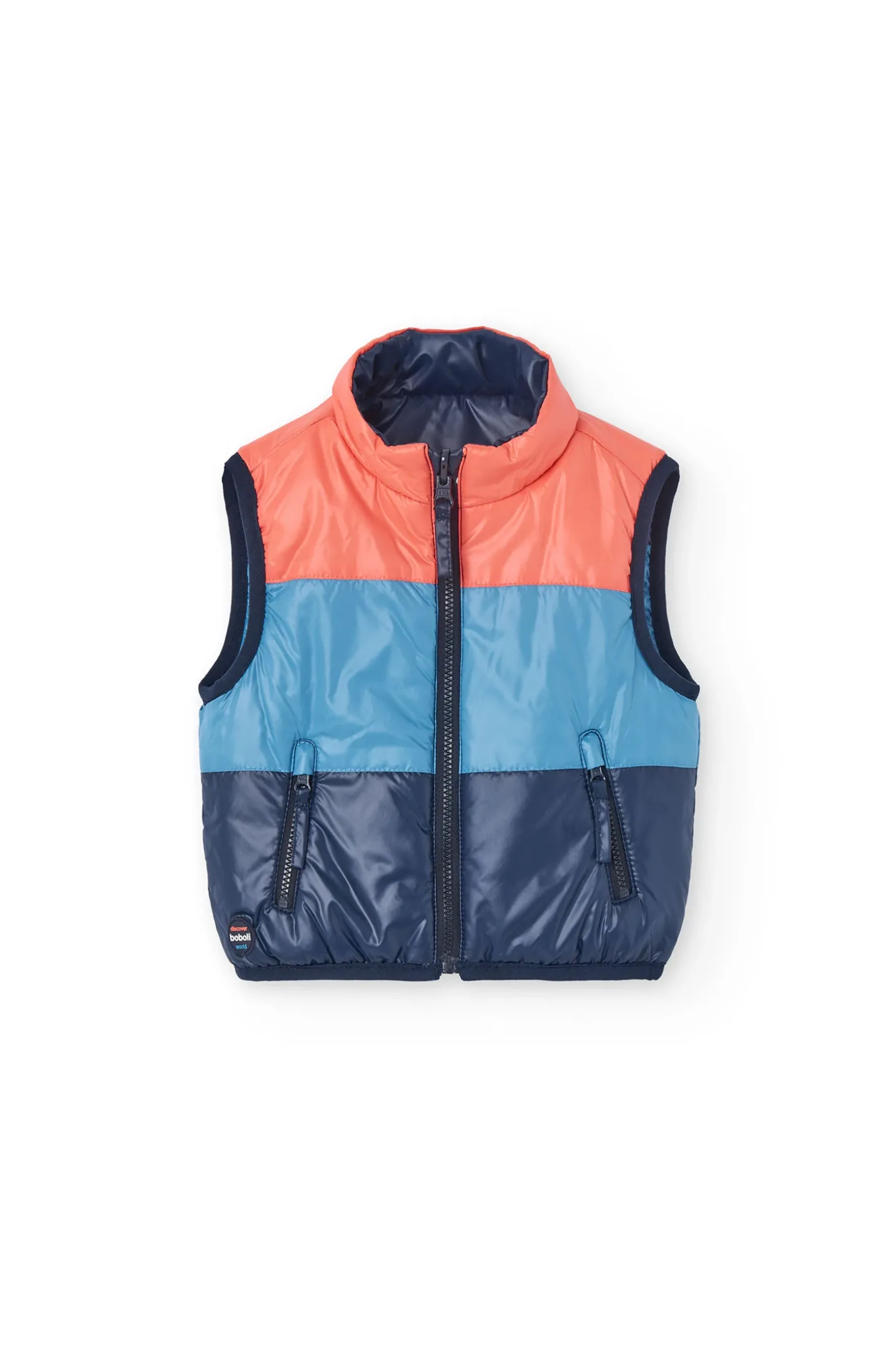 Gilet reversibile per bambino in colore blu navy