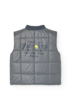 Gilet reversibile per bambino in colore grigio e verde