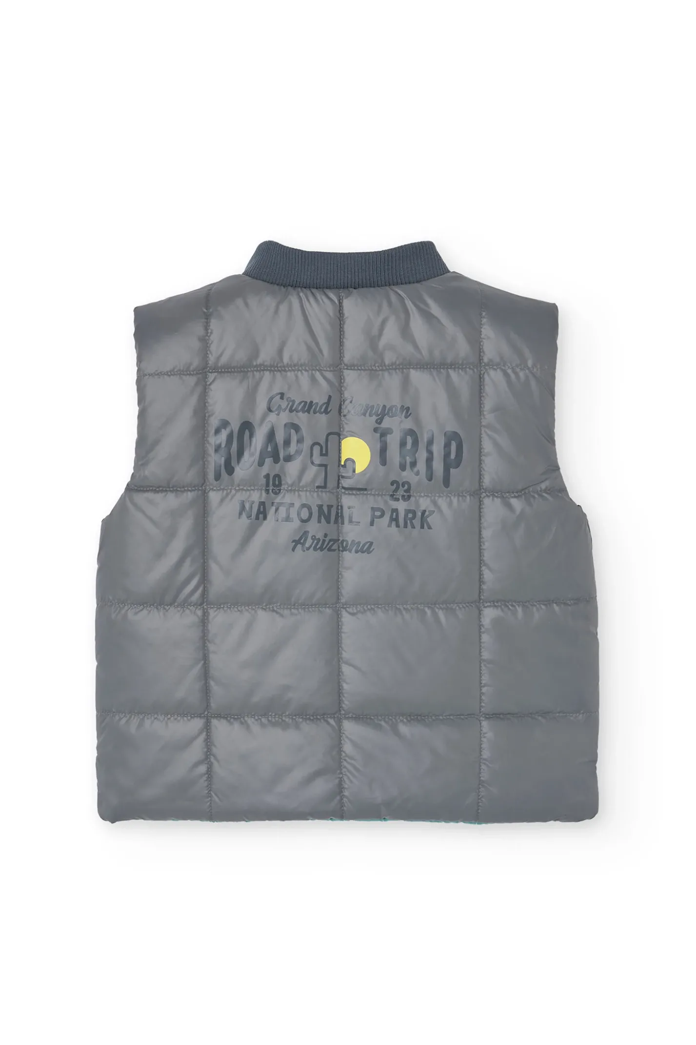 Gilet reversibile per bambino in colore grigio e verde