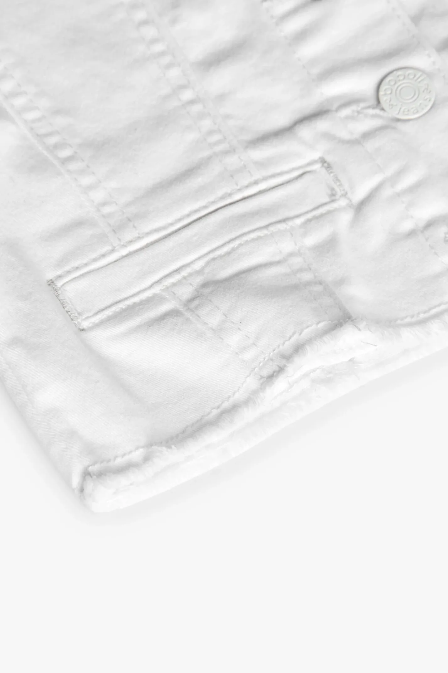 Giubbotto in tessuto elastico per bambina di colore bianco.