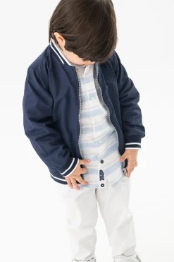 Giubbotto reversibile per bambino color blu navy.