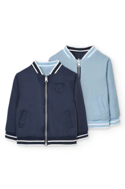 Giubbotto reversibile per bambino color blu navy.