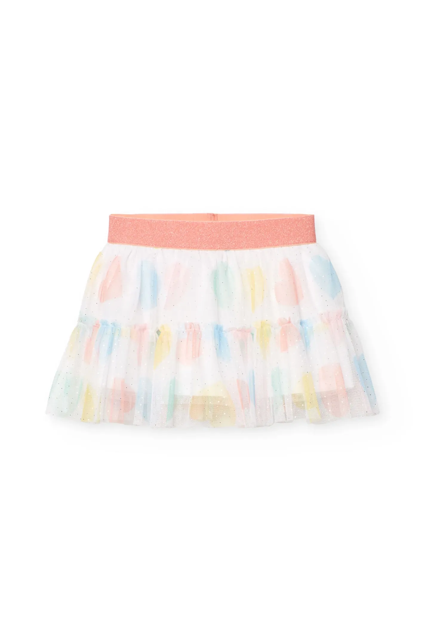 Gonna di tulle per neonata con stampa di cuori