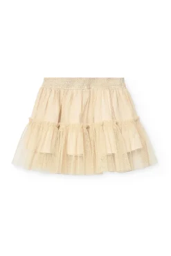 Gonna in tulle per bambina in colore beige