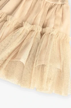 Gonna in tulle per bambina in colore beige