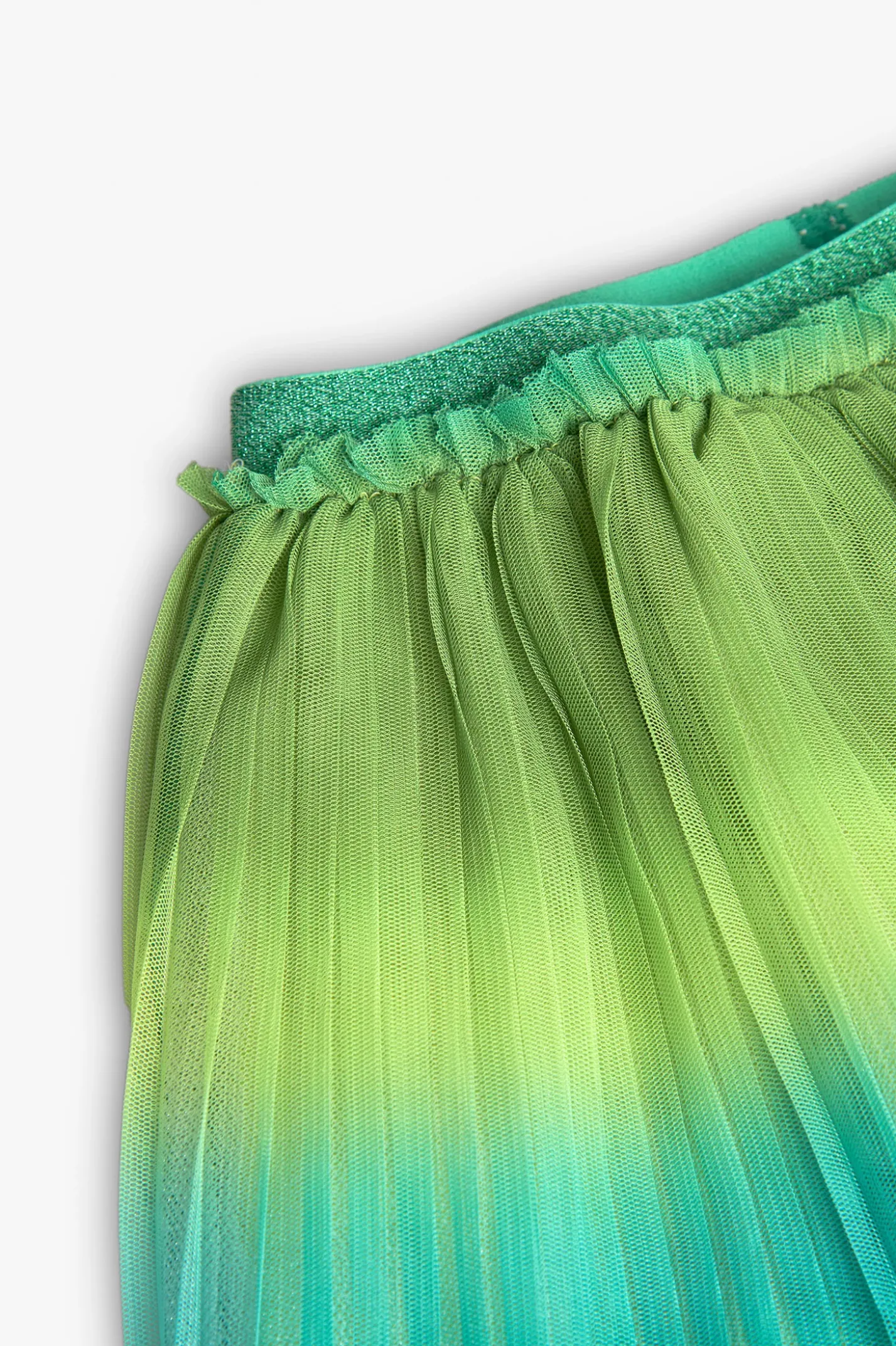 Gonna in tulle plissettato per bambina di colore verde