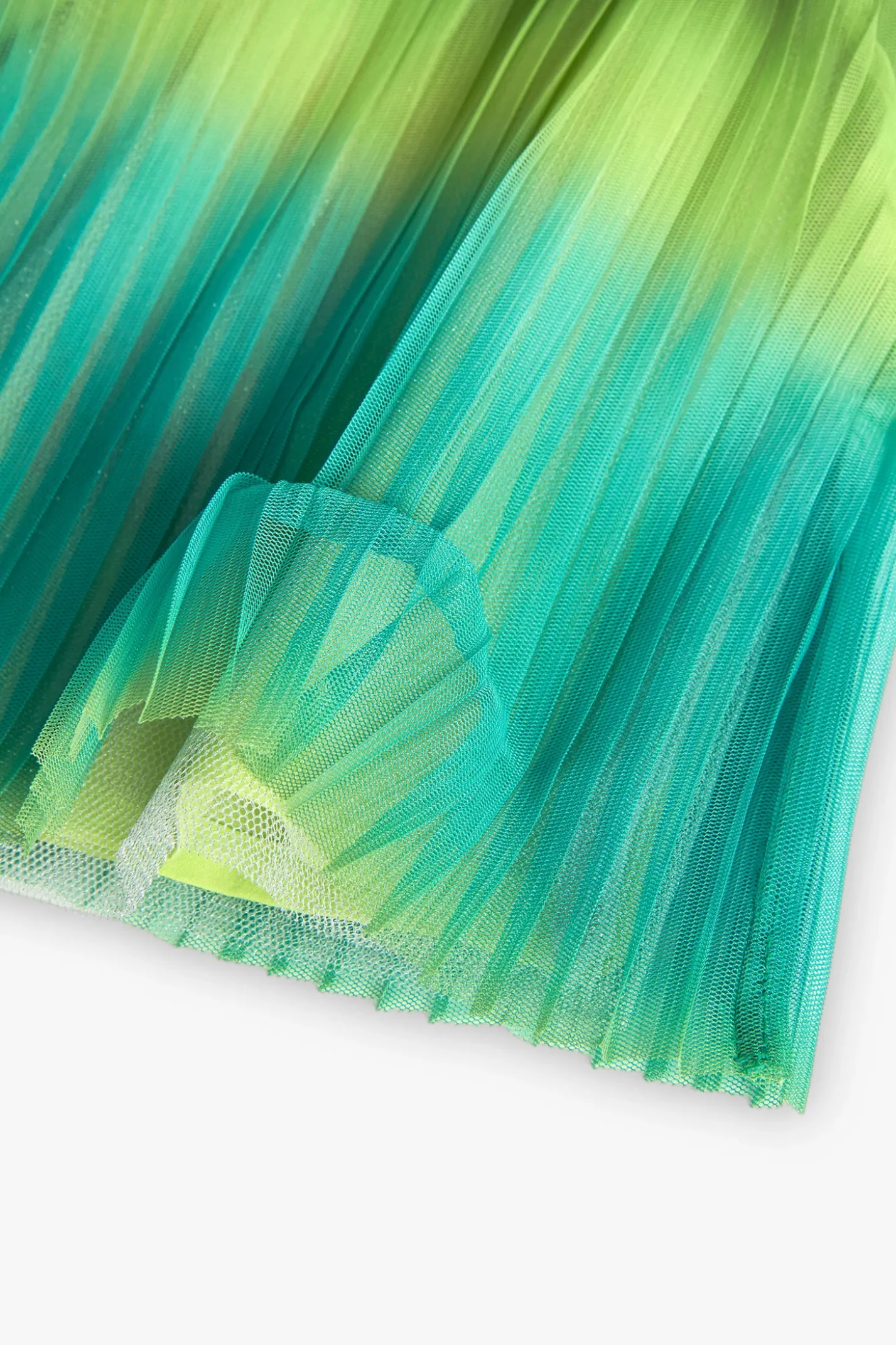 Gonna in tulle plissettato per bambina di colore verde