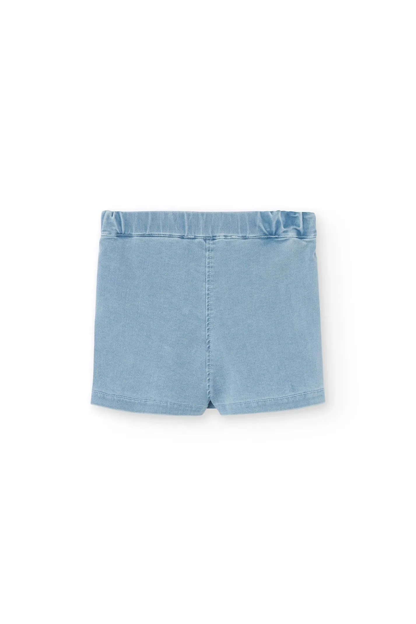 Gonna-pantaloncino in denim per neonata in colore bleach