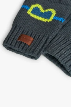 Guanti in maglia per bambino in grigio con occhiali