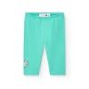 Leggings a maglia per bambina in colore verde.