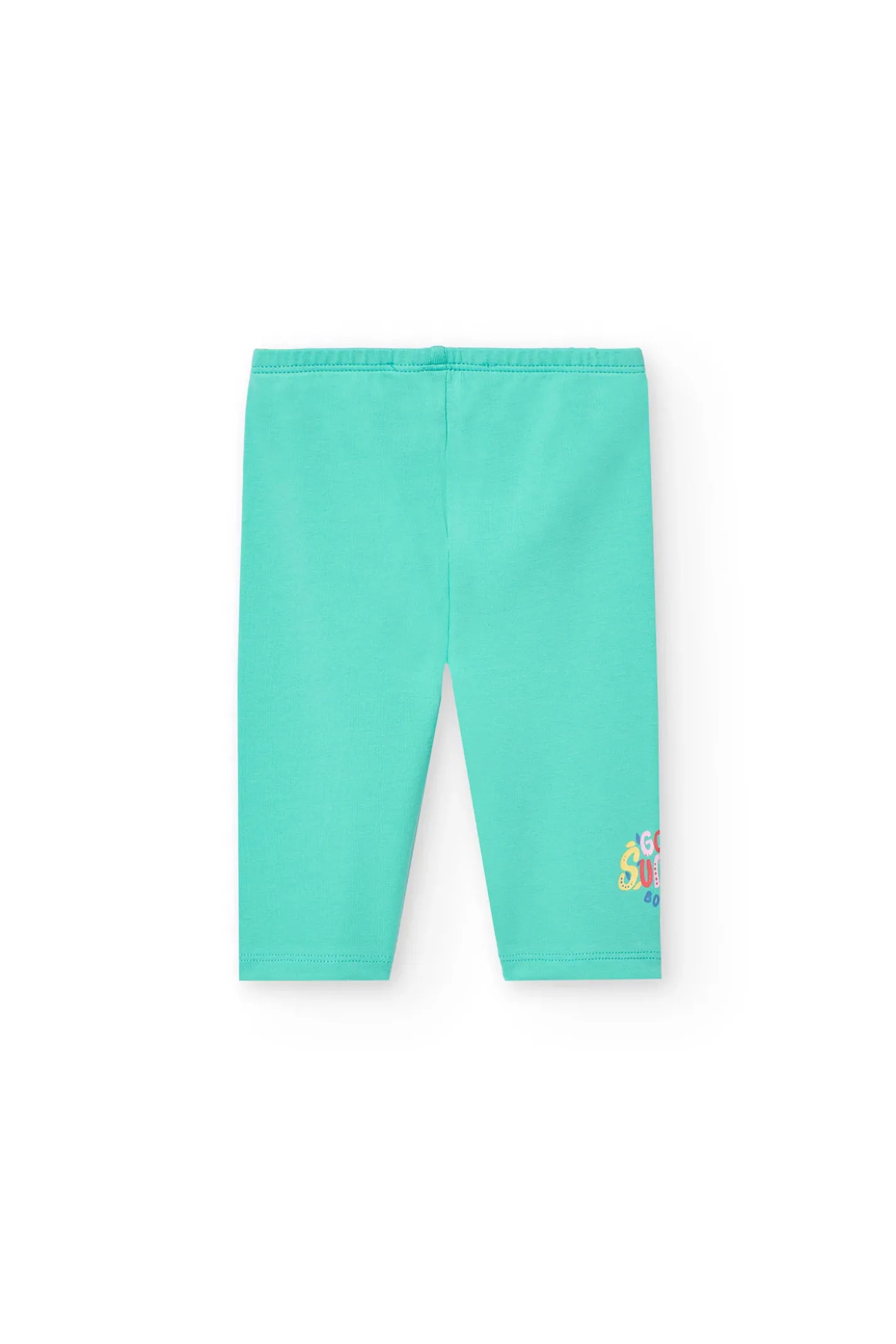 Leggings a maglia per bambina in colore verde.