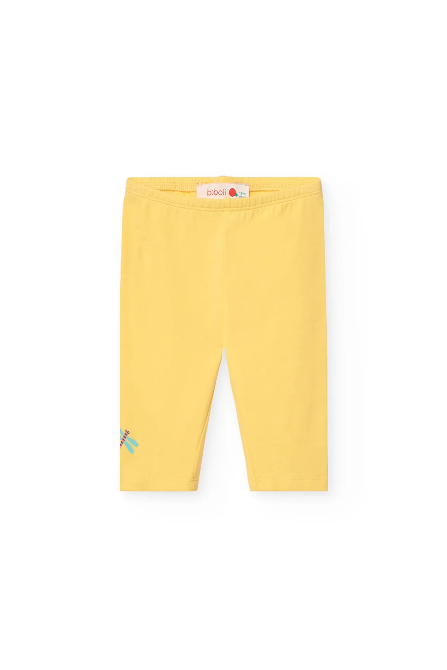 Leggings alla pirata in maglia per neonata di colore giallo