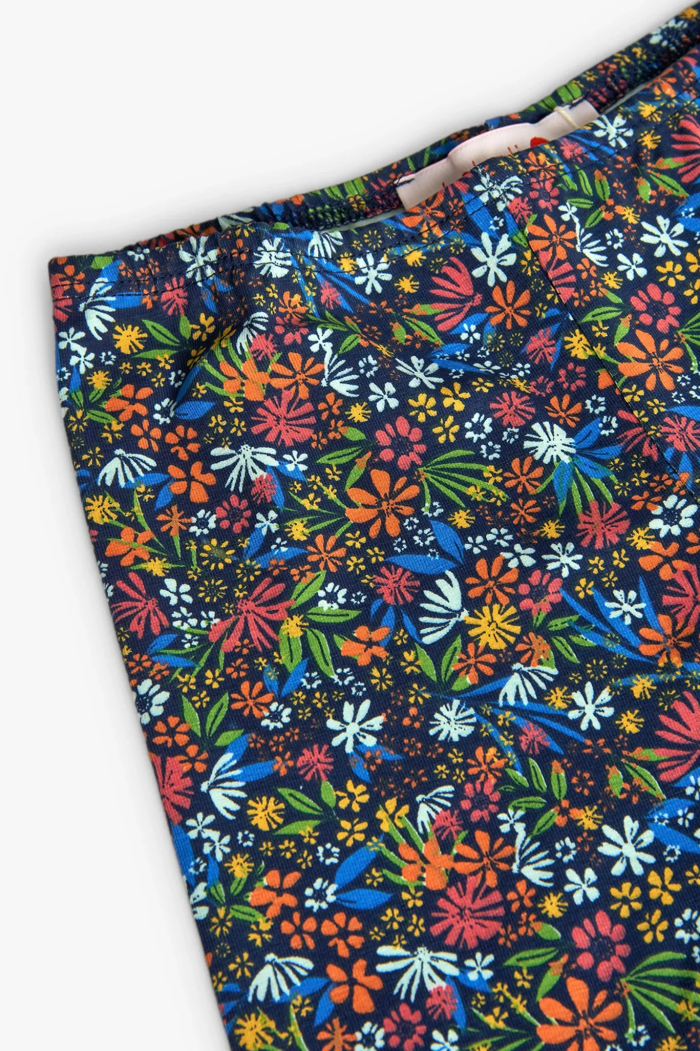 Leggings capri in maglia per bambina con stampa floreale