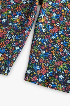 Leggings capri in maglia per bambina con stampa floreale
