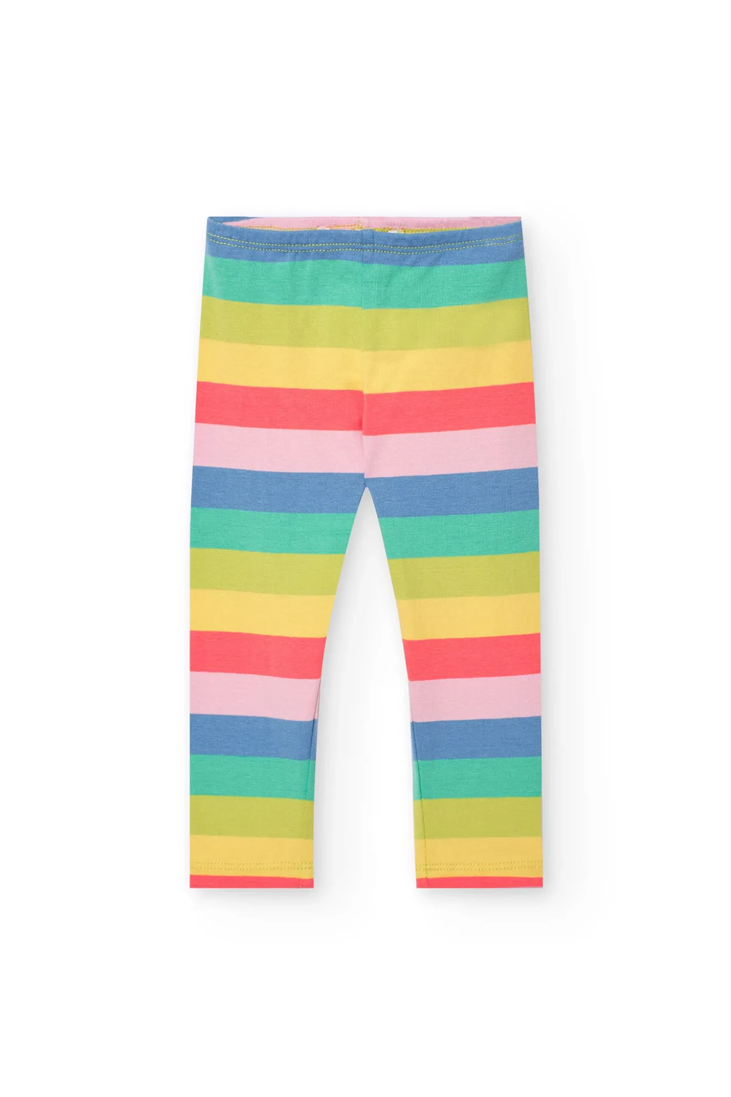 Leggings in maglia per bambina con stampa multicolore