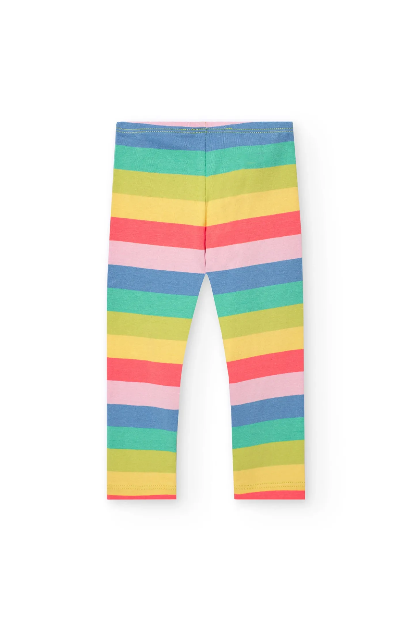 Leggings in maglia per bambina con stampa multicolore