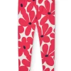 Leggings lavorati a maglia per bambina con stampa floreale