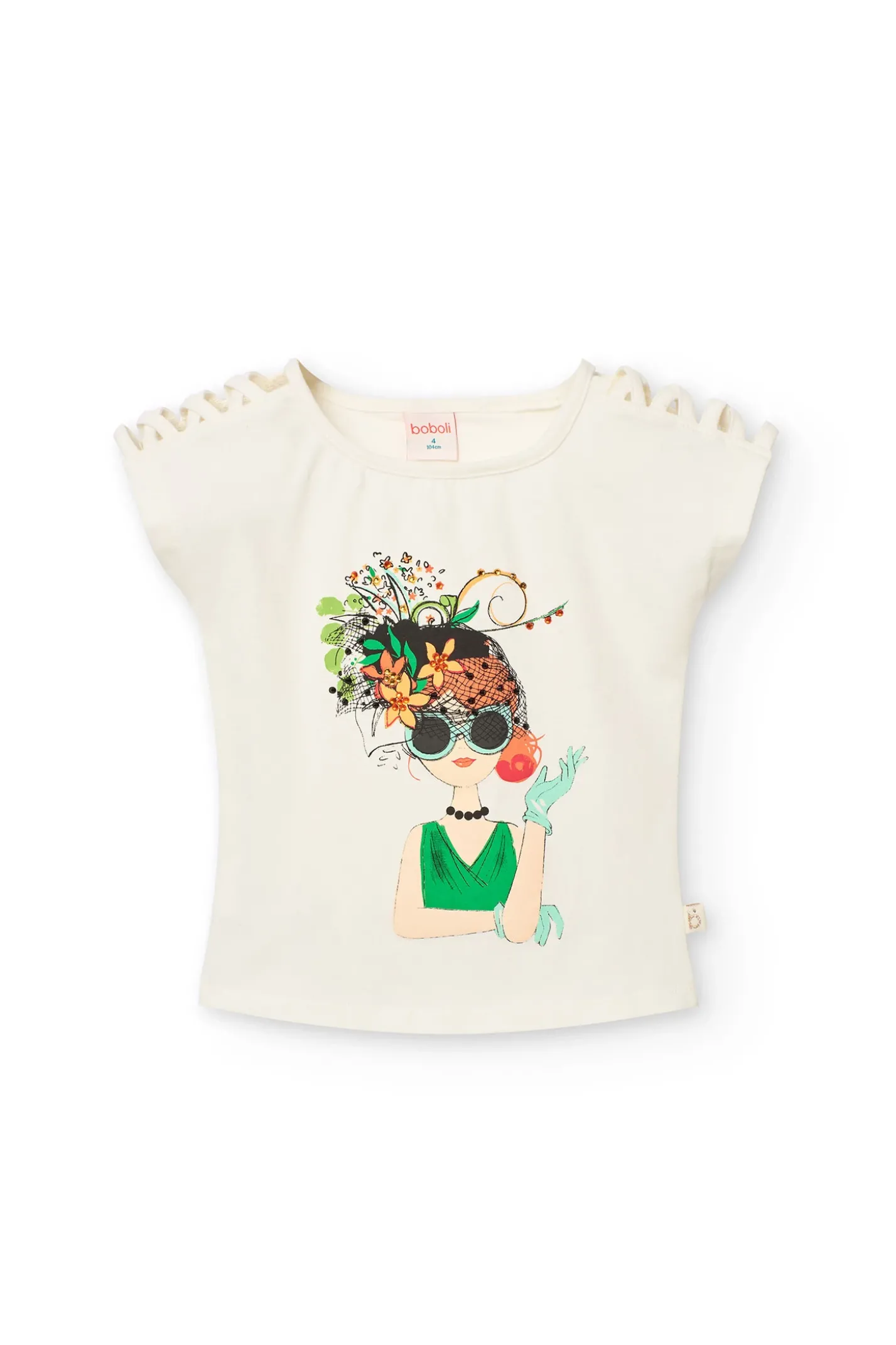 Maglietta a maglia per bambina in colore bianco