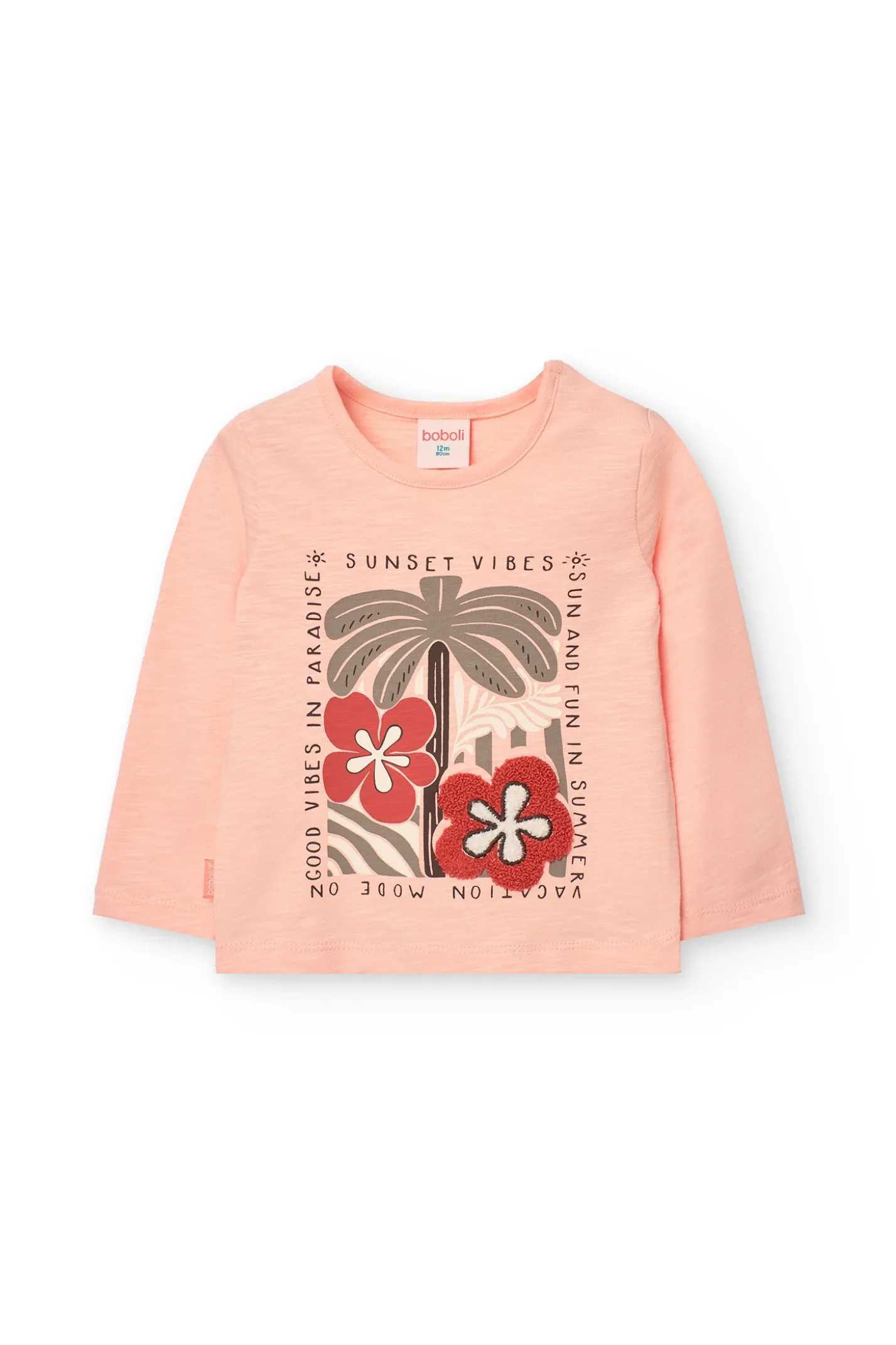 Maglietta a maglia per bambina in colore salmone