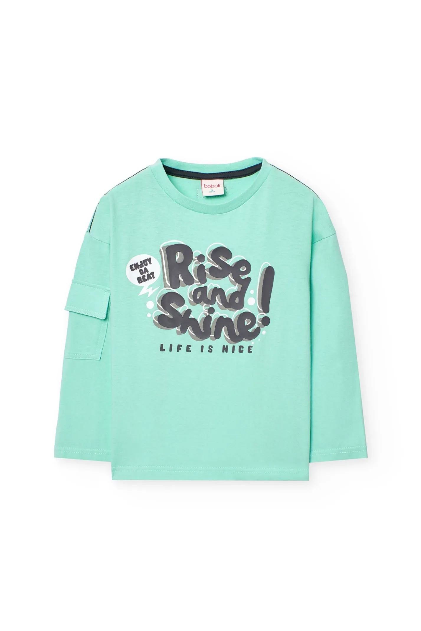 Maglietta a maglia per bambino in colore acqua
