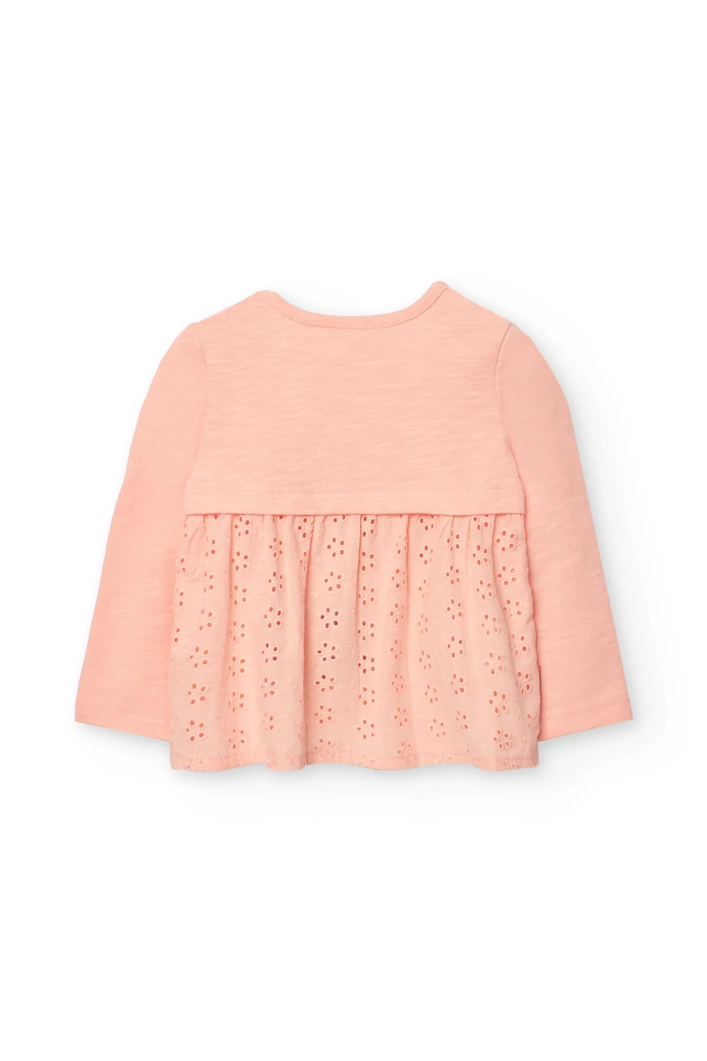 Maglietta a maglia per bambina in colore salmone