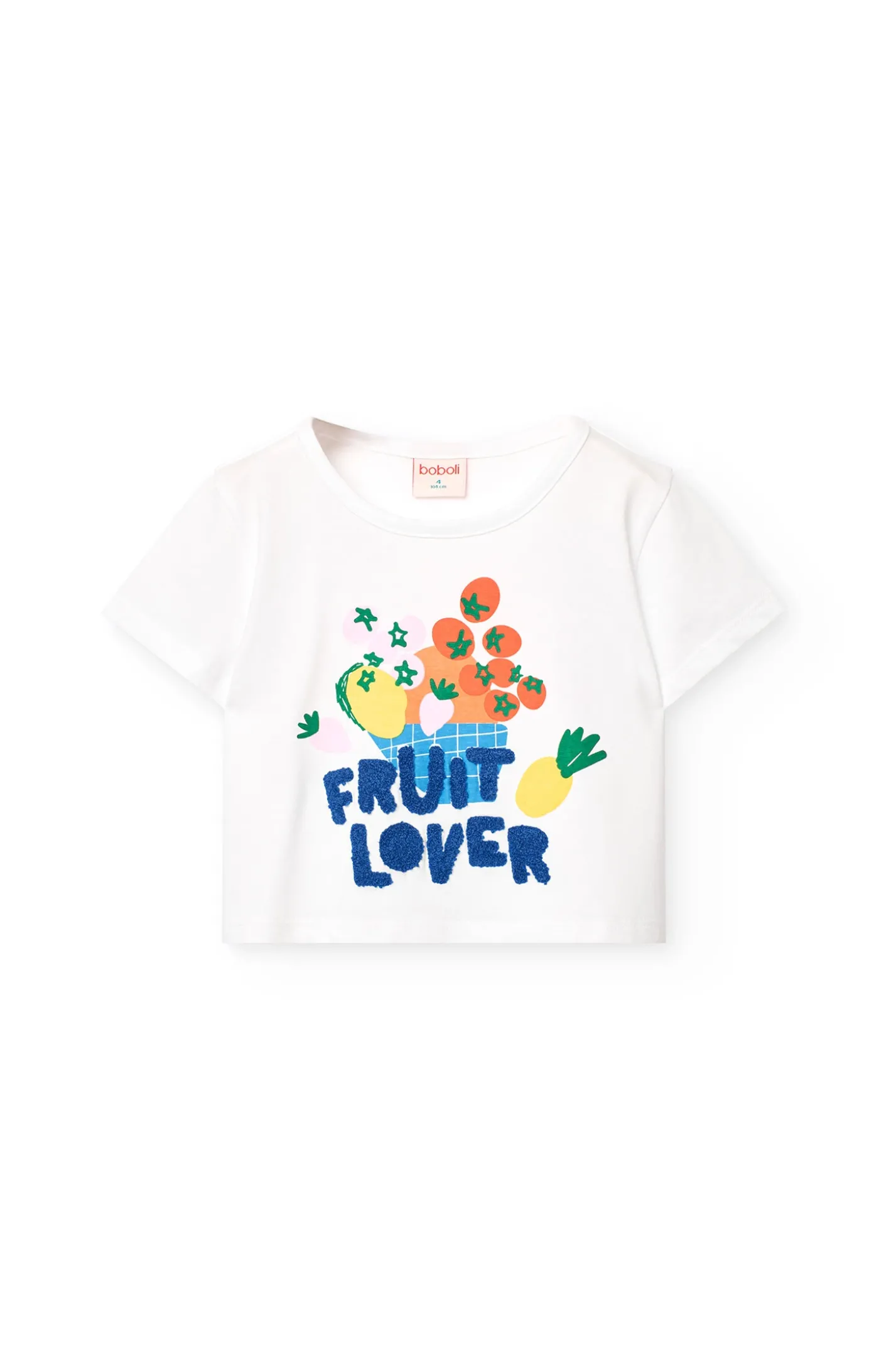 Maglietta a maglia per bambina di colore bianco.