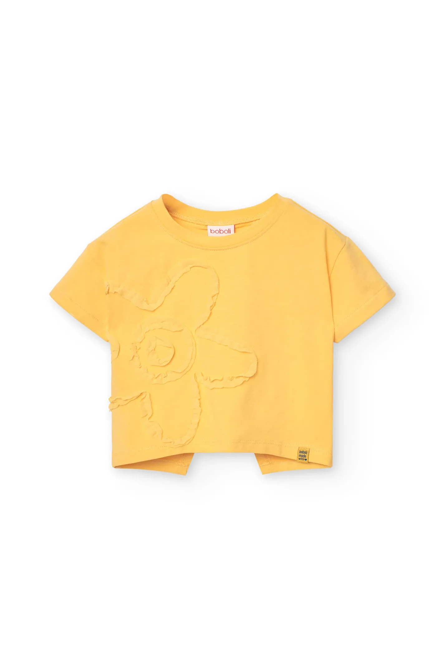 Maglietta a maglia per bambina in colore giallo