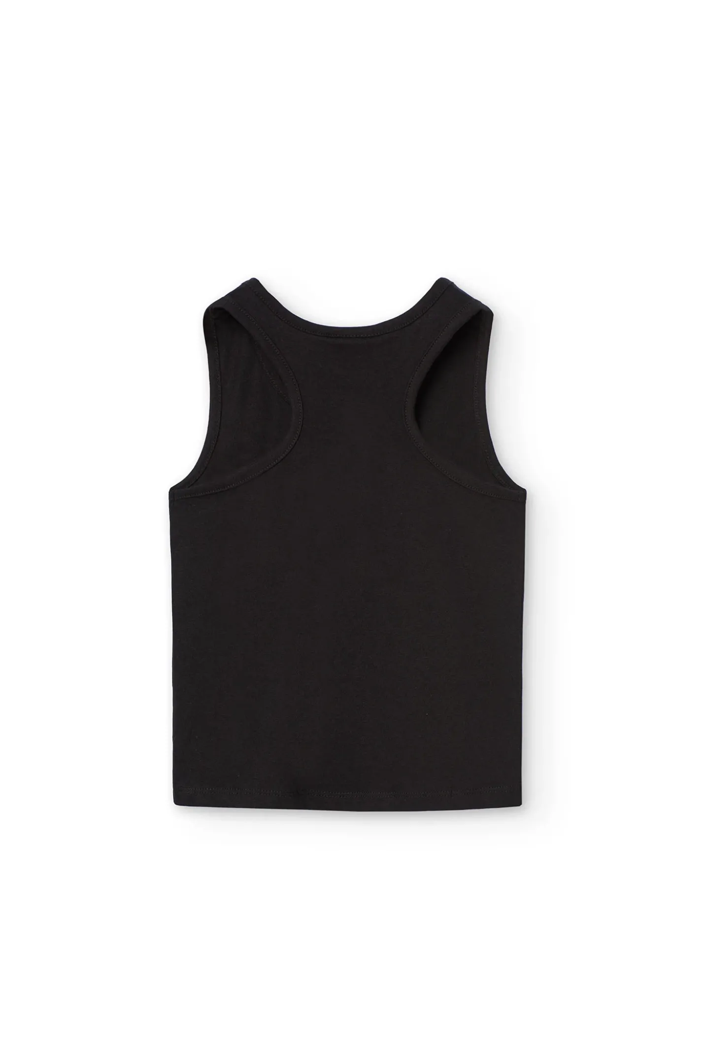Maglietta a maglia per bambina di colore nero con motivo a cuore.