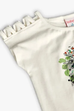 Maglietta a maglia per bambina in colore bianco