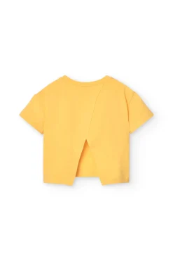 Maglietta a maglia per bambina in colore giallo