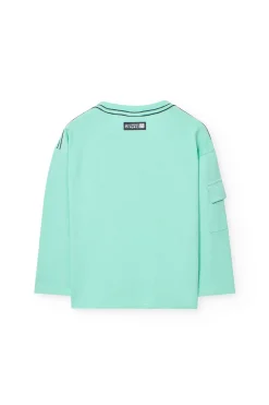 Maglietta a maglia per bambino in colore acqua