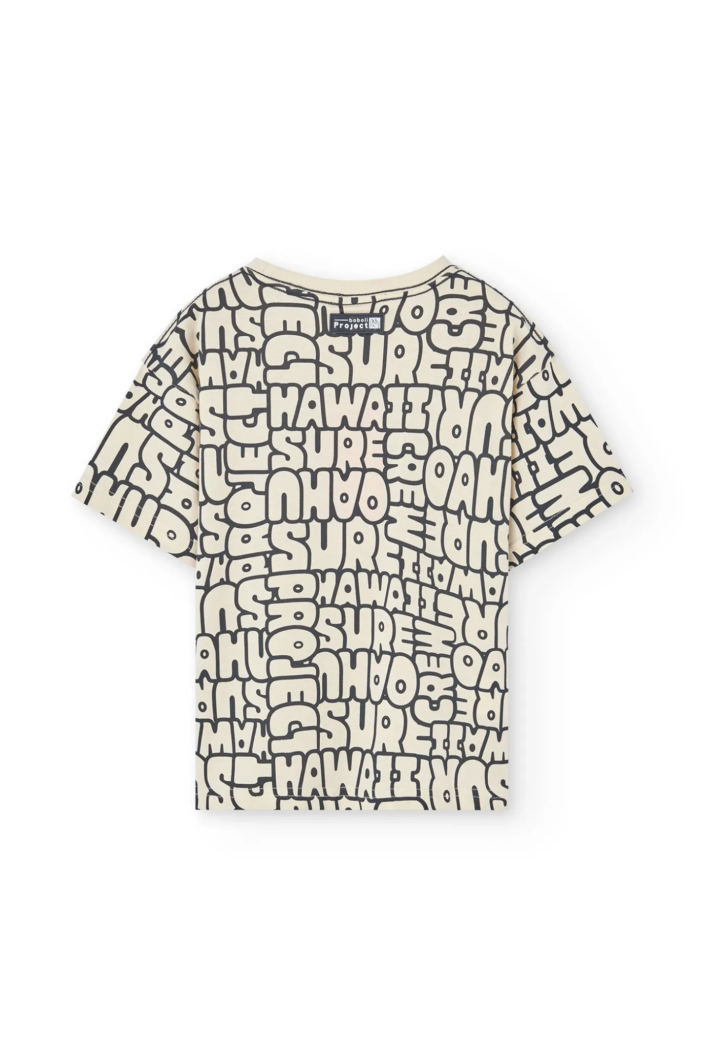 Maglietta a maglia per bambino con stampa in color crema