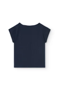 Maglietta a maglia per bambina in colore blu marino