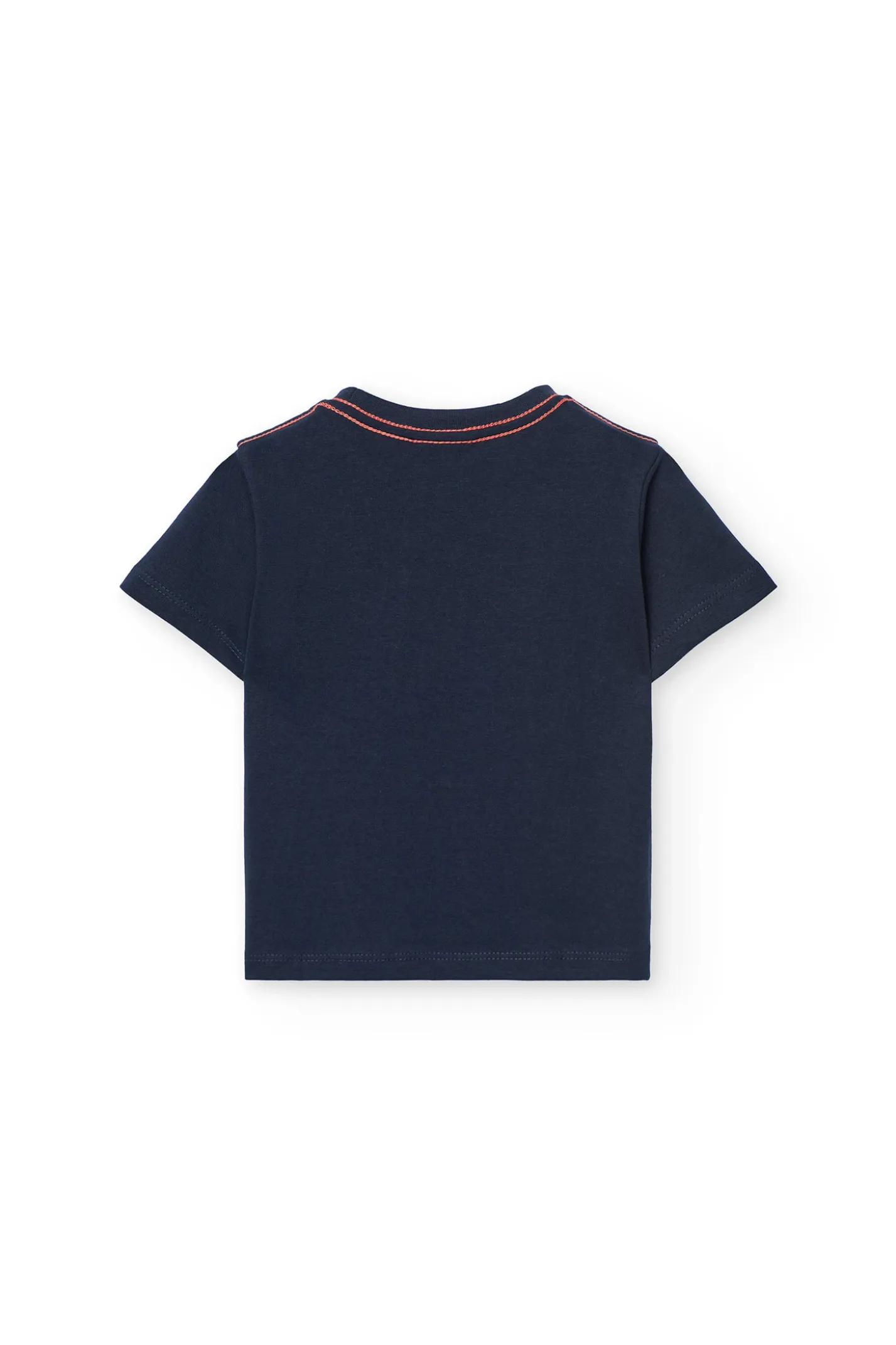 Maglietta a maglia per bambino in blu marino con stampa