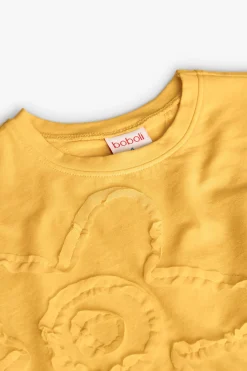Maglietta a maglia per bambina in colore giallo