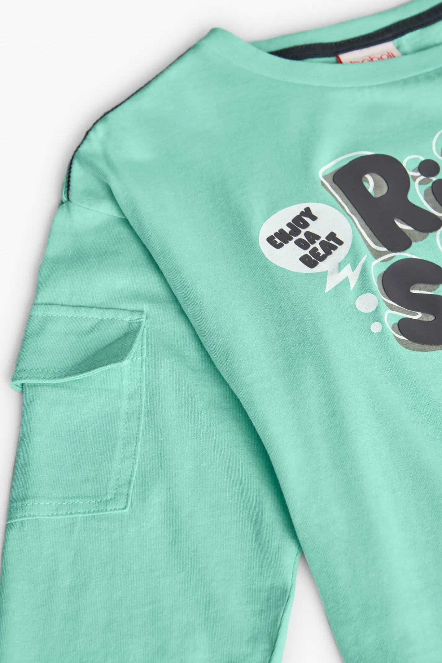Maglietta a maglia per bambino in colore acqua