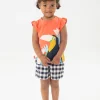 Maglietta a maglia per neonata in rosso con stampa