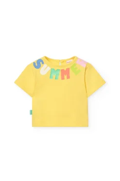 Maglietta a maglia per neonata in giallo