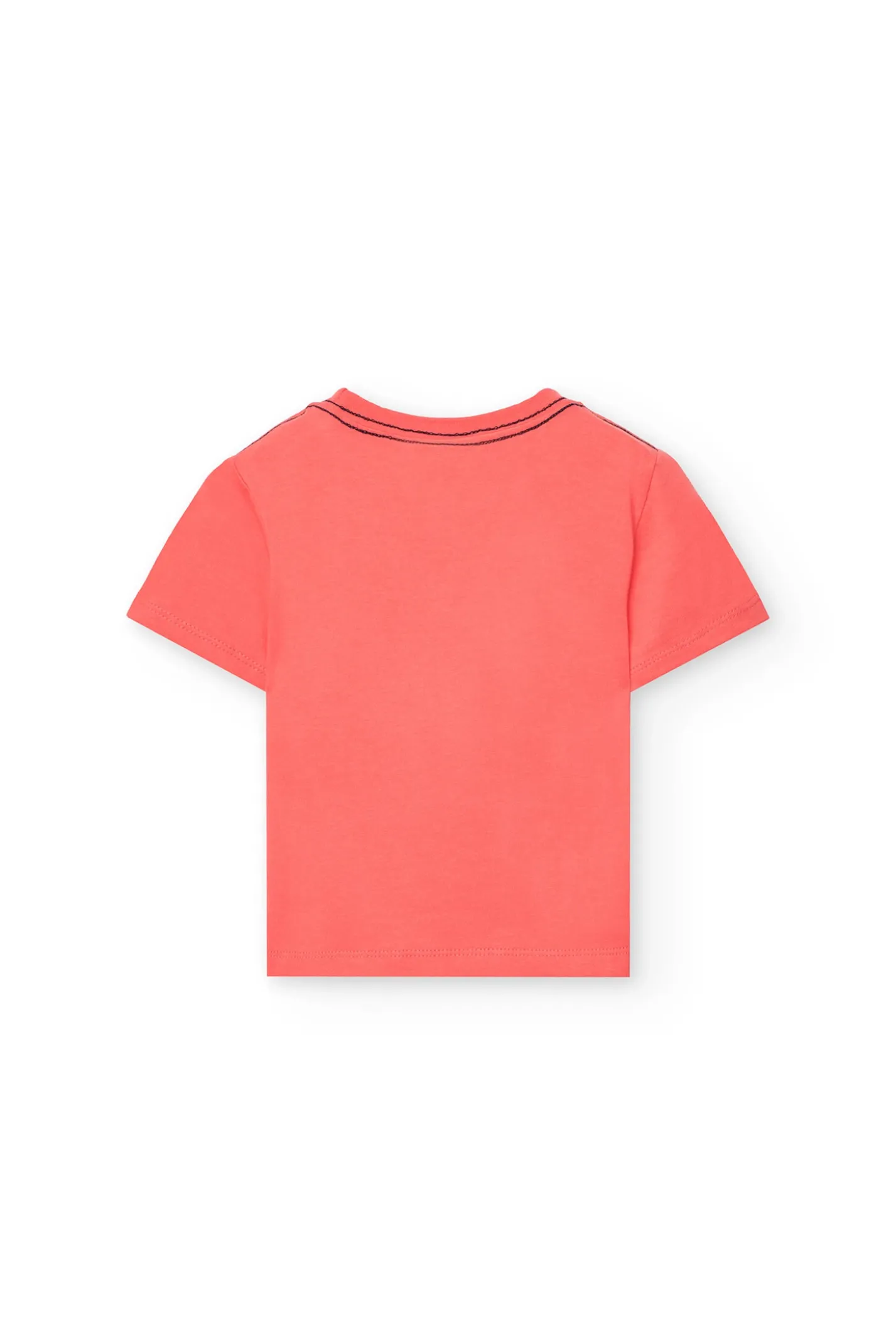 Maglietta a maglia per neonato di colore rosso con stampa di leone.