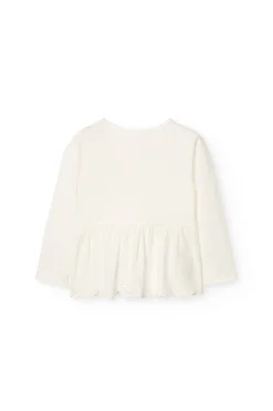 Maglietta a maglia per neonata in colore bianco combinato
