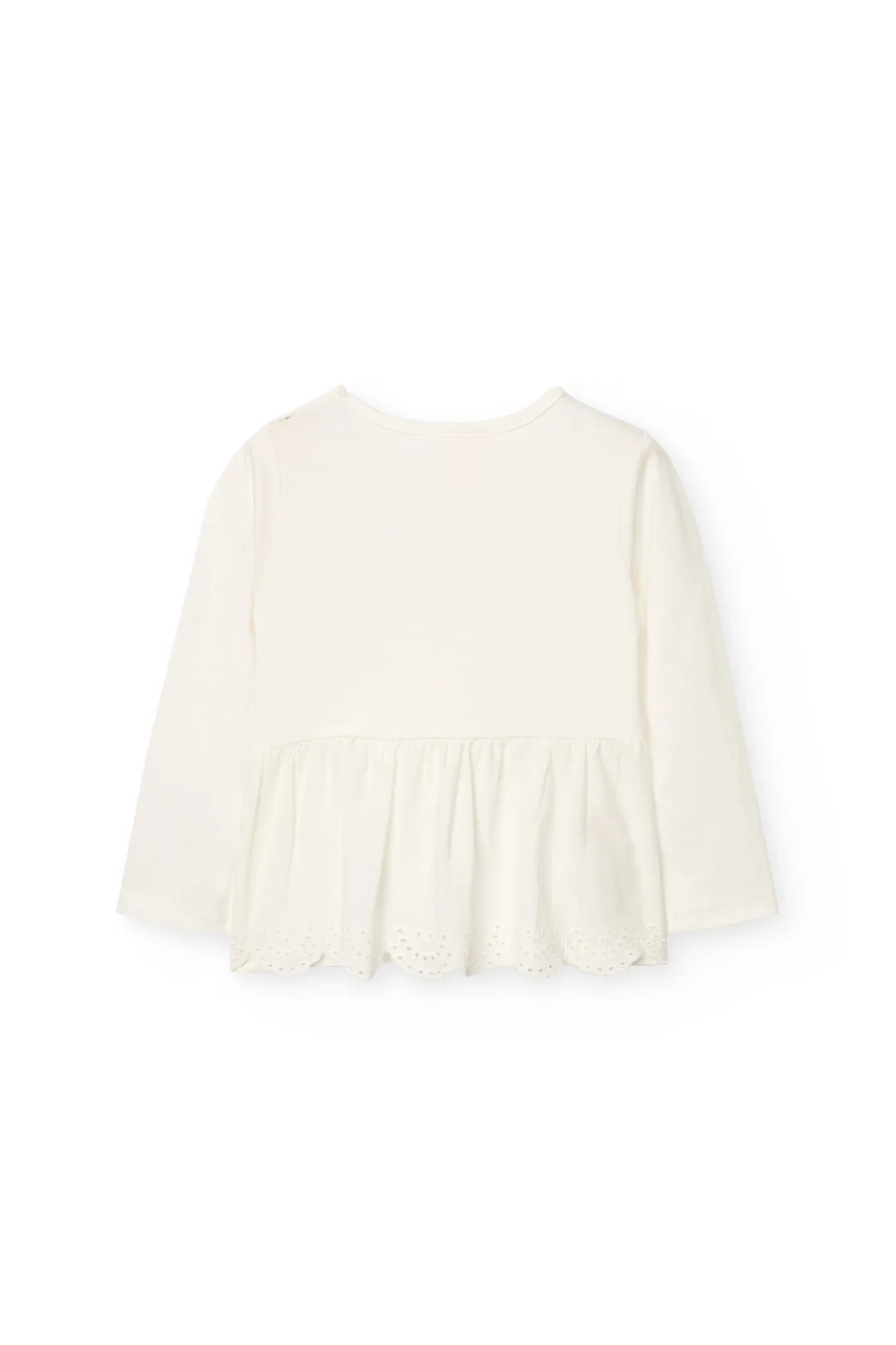 Maglietta a maglia per neonata in colore bianco combinato