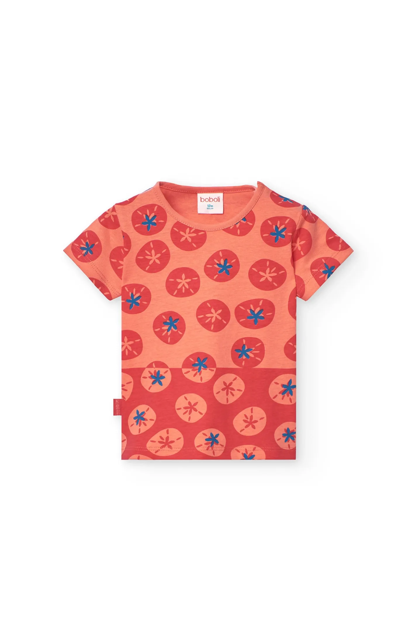 Maglietta basic in maglia per neonata in colore rosso.