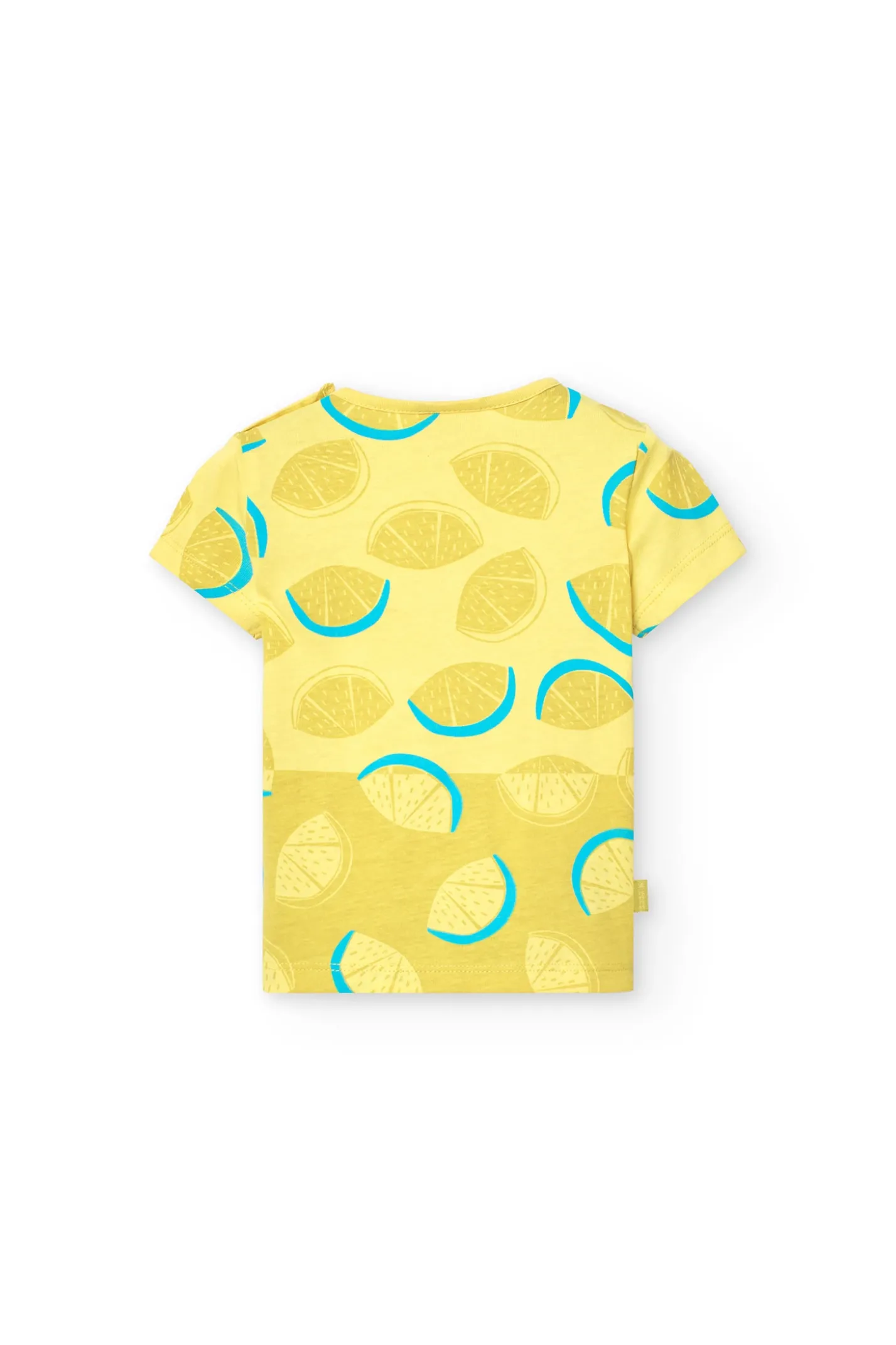 Maglietta basic in maglia per bambina di colore giallo.