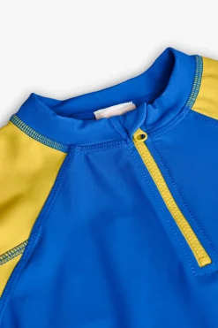 Maglietta da protezione solare per bambino in colore blu e giallo