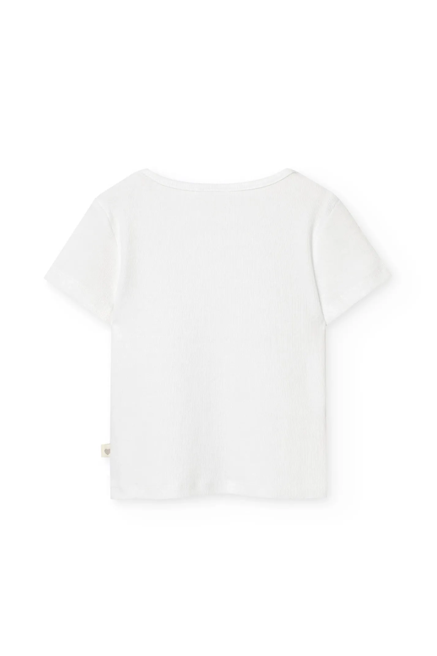 Maglietta di base in maglia per bambina di colore bianco.