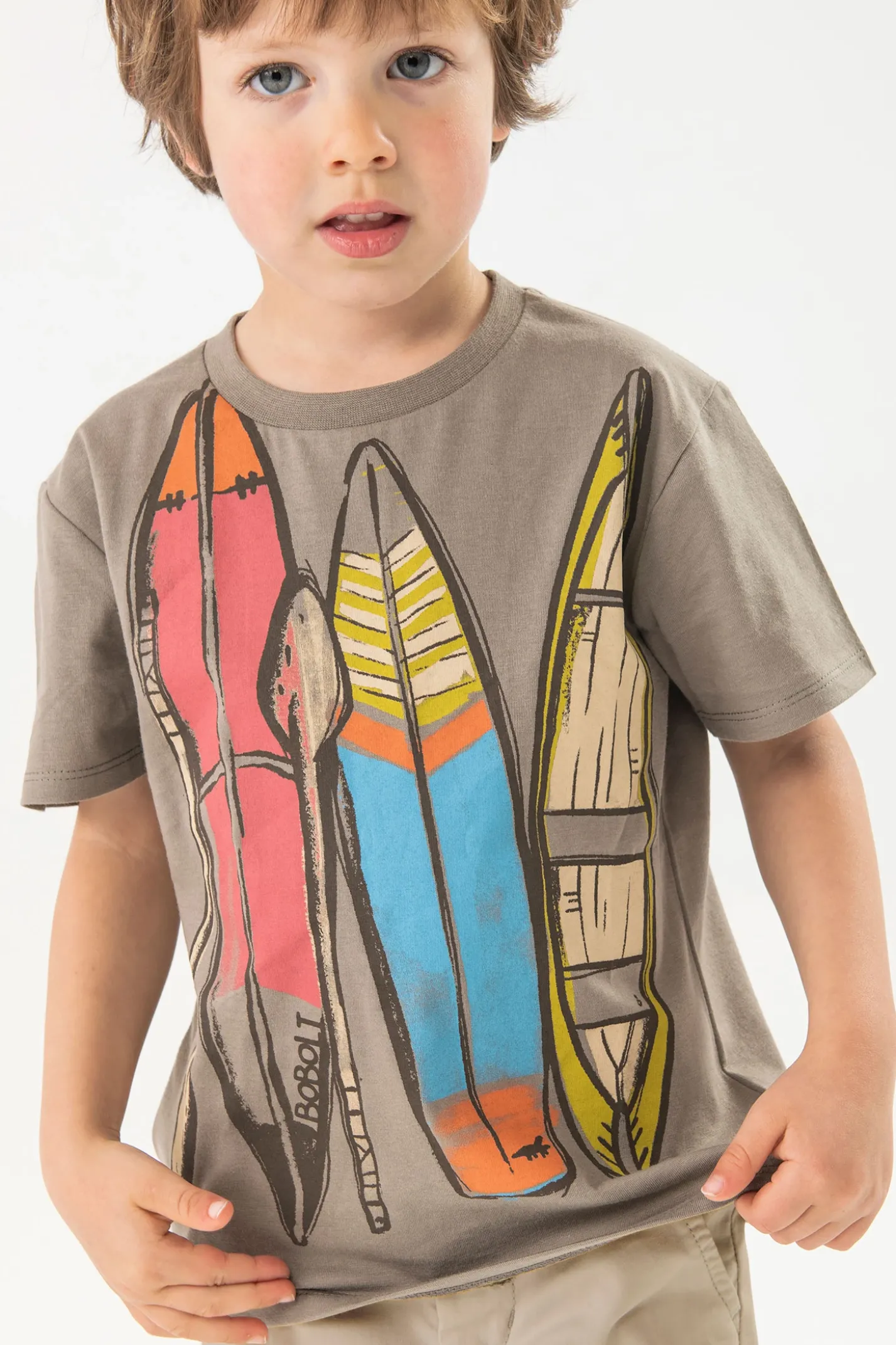 Maglietta di maglia per bambino color marrone
